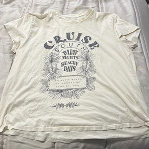 Show Me Your Mumu Cream Graphic T-Shirt Sz M Oversized Boho Style